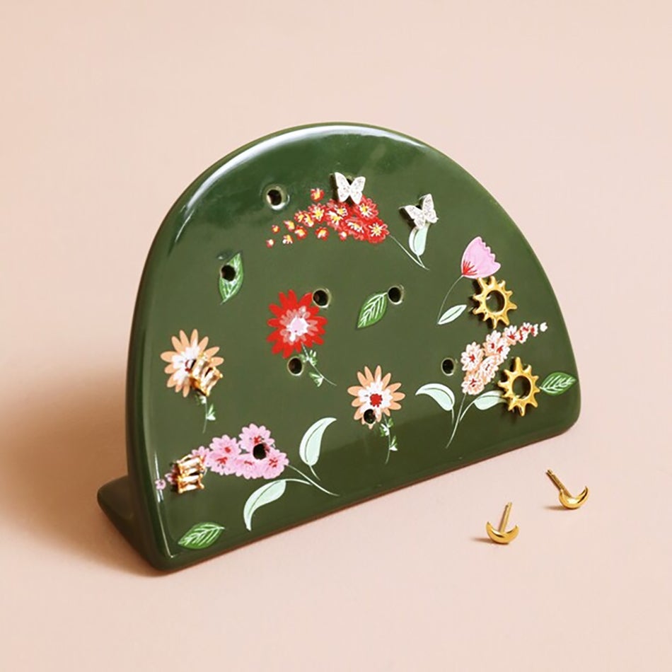 Ceramic earring holder best sale